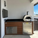 Outdoorkitchen 6 ft · Barrel Oak · Bull Dual Fuel Countertop Pizza Oven LP