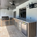 Outdoorkitchen 18 ft · Beachwood Grey · Bull 30" Griddle Commercial LP · L-Shape