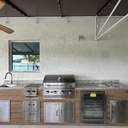 Outdoorkitchen 11 ft · Barrel Oak · Bull 30" Outlaw LP