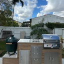 Outdoorkitchen 7 ft · Barrel Oak · Bull 24" Steer Premium LP