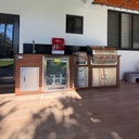Outdoorkitchen 8 ft · Cinnamon Walnut · Bull 30" Outlaw LP
