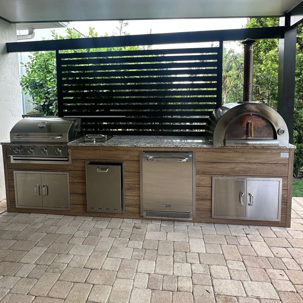 [OK-WP-10-BO-06] Perello Patio 10 ft Outdoor Kitchen · Bull Outlaw 30" · Weather Pro