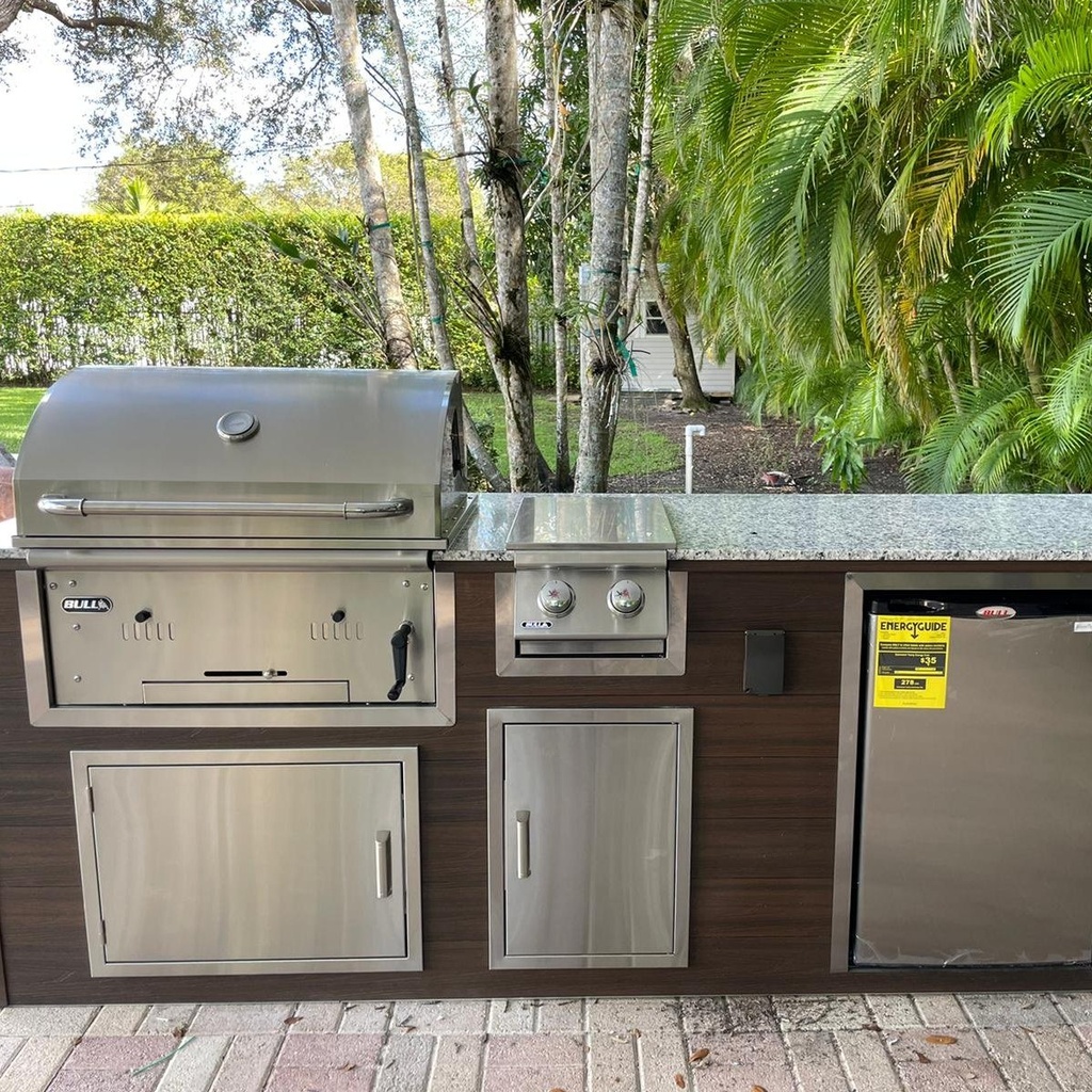 [OK-WPC-08-MW-04] Perello Patio 8 ft Outdoor Kitchen · Bull Bison Charcoal · WPC