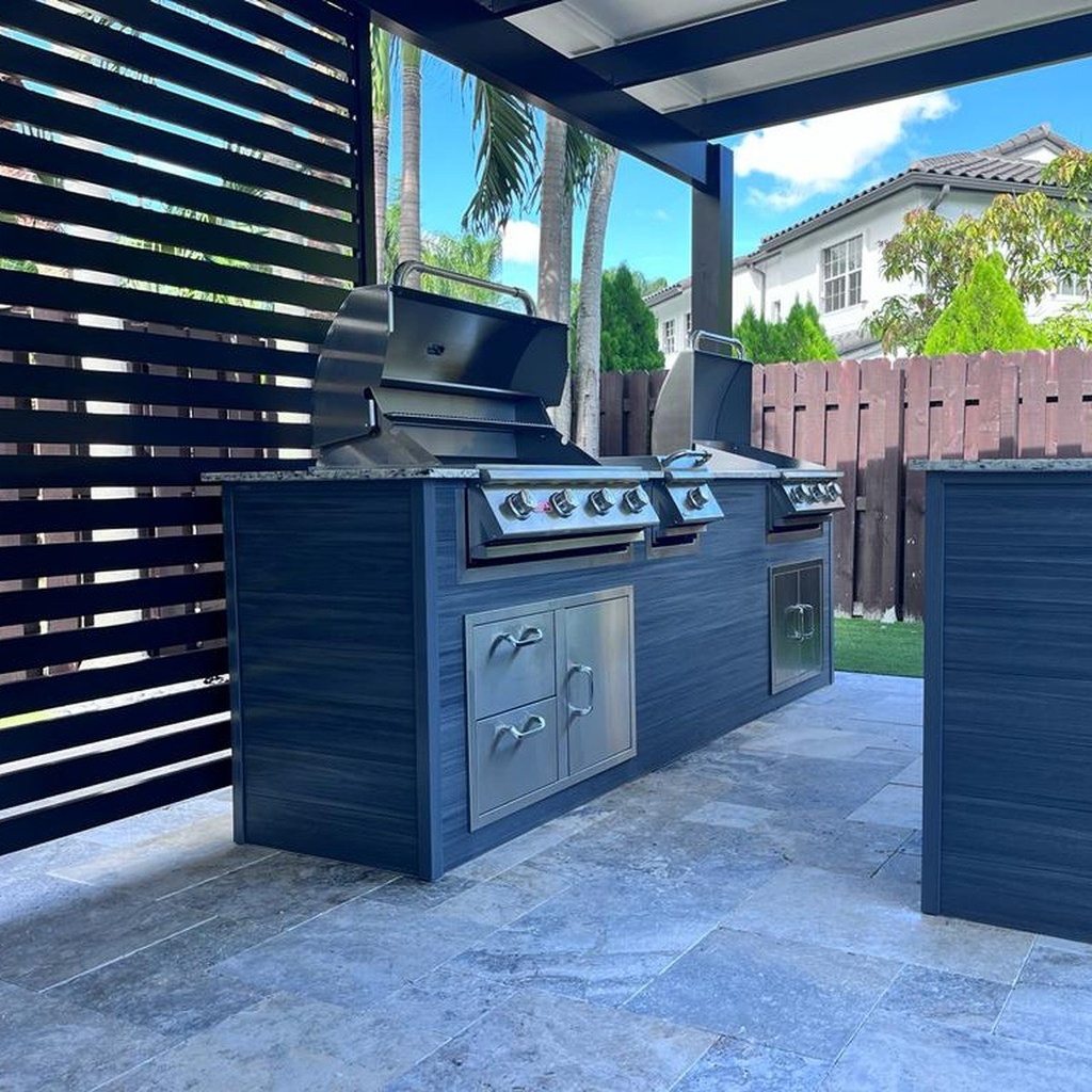 [OK-WPC-09-CB-02] Perello Patio 9 ft Outdoor Kitchen · Bull Outlaw 30" · WPC