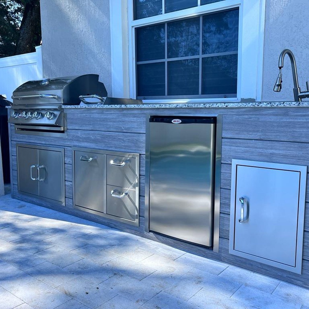 [OK-WP-12-BG-04] Perello Patio 12 ft Outdoor Kitchen · Bull Angus 30" · Weather Pro