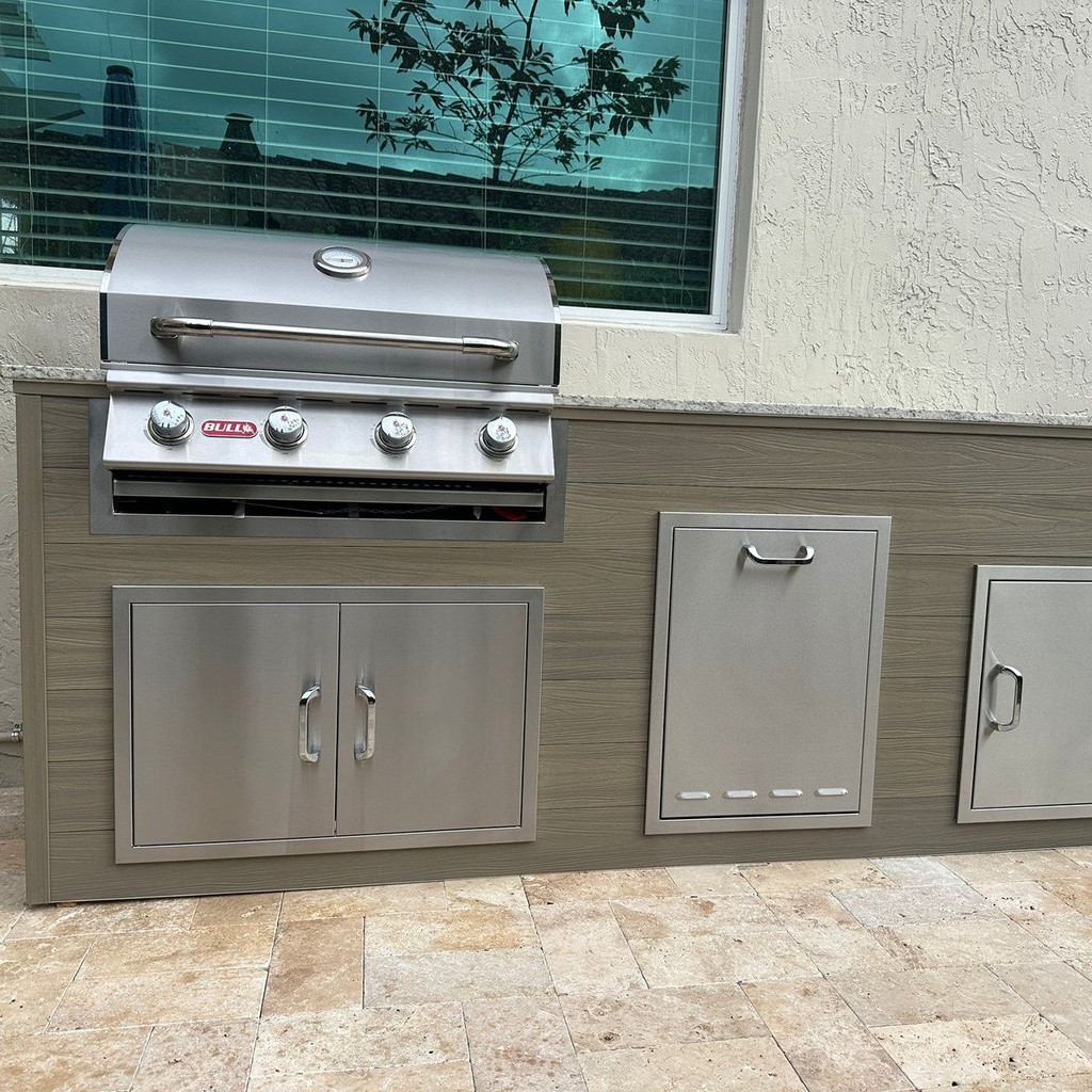 [OK-WPC-08-BO-06] Perello Patio 8 ft Outdoor Kitchen · Bull Outlaw 30" · WPC