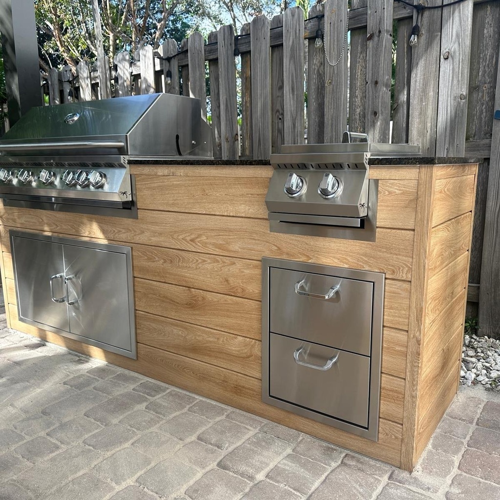 [OK-WP-07-SO-01] Perello Patio 7 ft Outdoor Kitchen · Blaze LTE+ 40" · Weather Pro