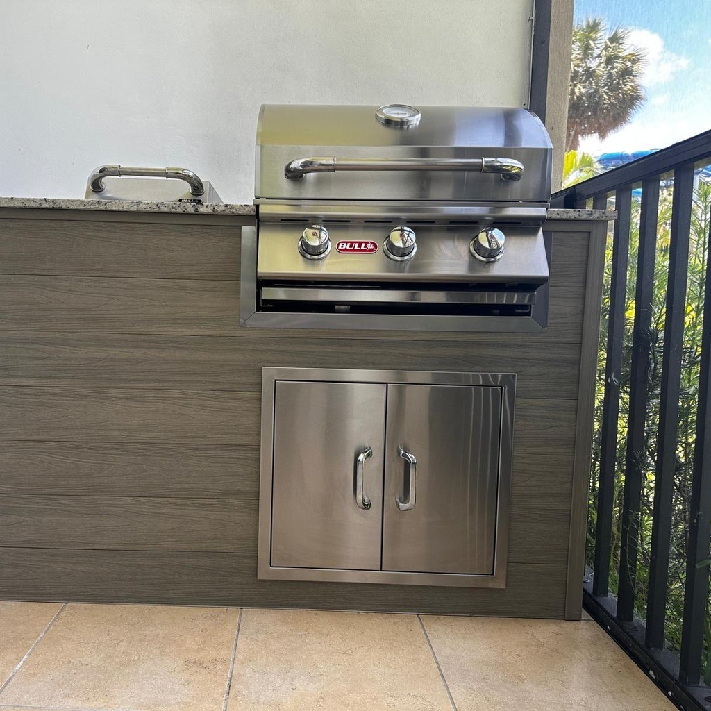 [OK-WPC-04-MW-01] Perello Patio 4 ft Outdoor Kitchen · Bull Steer 25" · WPC