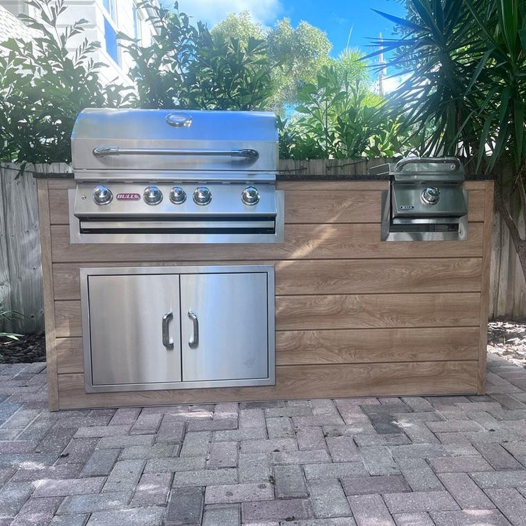 [OK-WP-06-SO-02] Perello Patio 6 ft Outdoor Kitchen · Bull Angus 30" · Weather Pro