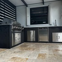 Perello Patio 15 ft L-Shape Outdoor Kitchen · Bull Outlaw 30" · Weather Pro