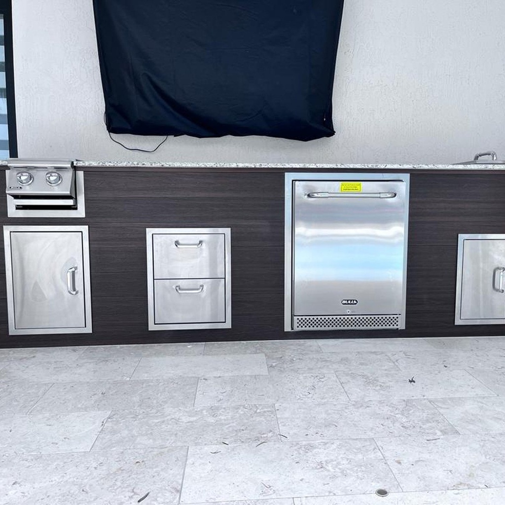 [OK-WPC-10-MW-01] Perello Patio 10 ft Outdoor Kitchen · Sink & Storage · WPC