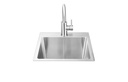 Bull Large Stainless Steel Sink & Faucet All In one Kit - Under & Over Mount