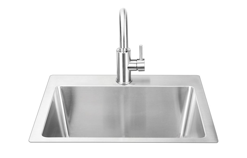 Bull 24-Inch Premium Stainless Steel Sink & Faucet Kit - Over Mount