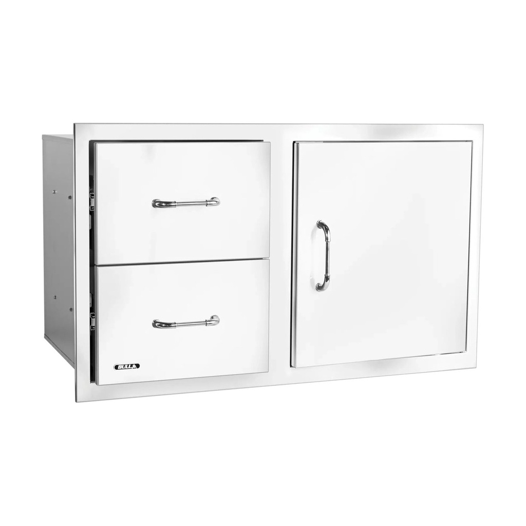 [25890] Bull 30-Inch Stainless Steel Access Door & Double Drawer Combo W/ Reveal